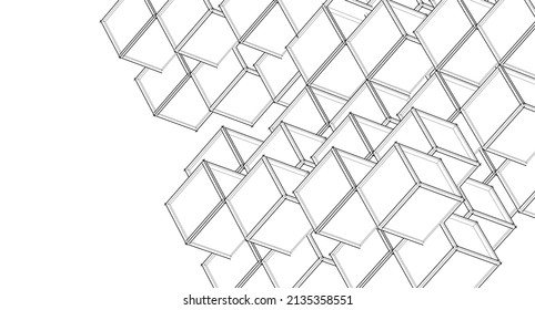 cubes abstract geometry 3d rendering