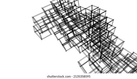 cubes abstract geometry 3d rendering