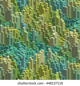 Cubes in an abstract pattern for a background. Green color. 
