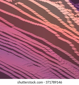 Cubes in an abstract pattern for a background. Pink, orange colors.