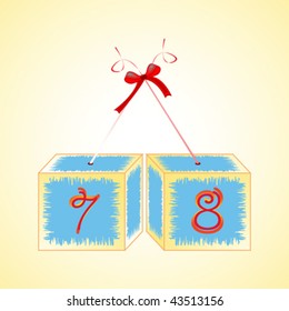 cubes alphabet 78, abstract art illustration