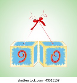 cubes alphabet 90, abstract art illustration