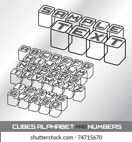 Cubes alphabet letters and numbers