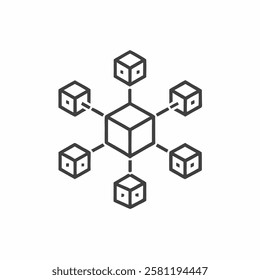 Cubes arranged in a network illustrate the concept of interconnected systems and collaboration in technology. This artistic representation evokes innovation and unity in digital communication.