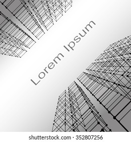 Cubes of the atomic lattice stretching into the future. The background of the screen objects. 