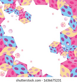 Cubes with balls. Abstract background. Vector image.