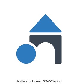 Icono de bloques Cubes. Ilustración aislada en fondo blanco
