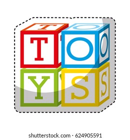 cubes blocks toy isolated icon
