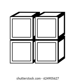 cubes blocks toy isolated icon