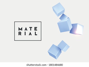 Cubre el fondo abstracto azul. 3 d cubos geométricos. ilustración vectorial