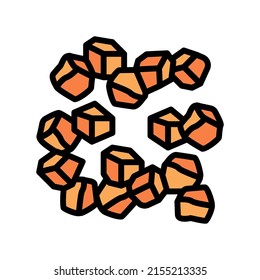 cubes cut carrot color icon vector. cubes cut carrot sign. isolated symbol illustration