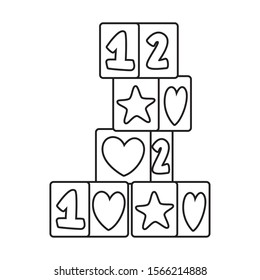 cubes design, Toy childhood play fun kid game gift and object theme Vector illustration