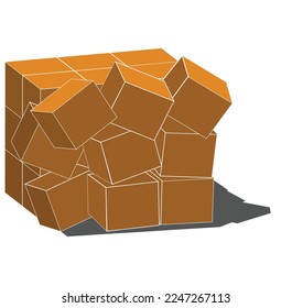 cubes destruction disarranged cubes falling cubes shadow
