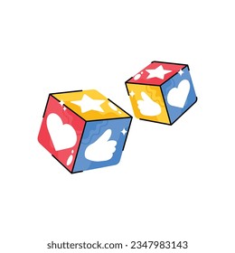 Cubes doodle vector outline Sticker. EPS 10 file