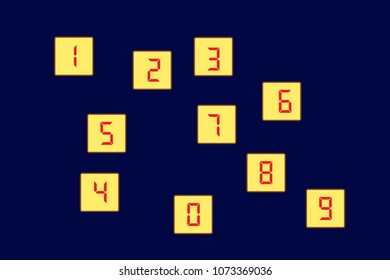 cubes of the figure 1, 2, 3, 4, 5, 6, 7, 8, 9, 0 Set blocks . Vector.