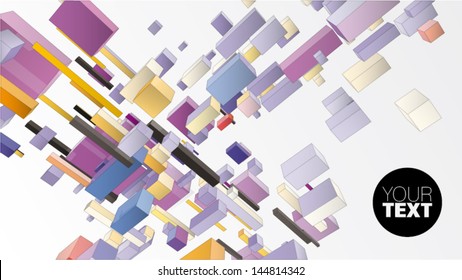 cubes form abstract composition for graphic design