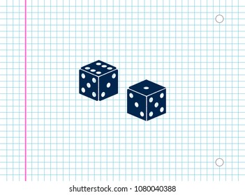 Cubes for the game vector icon.