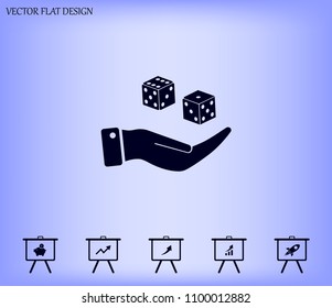 Cubes for the game vector icon.