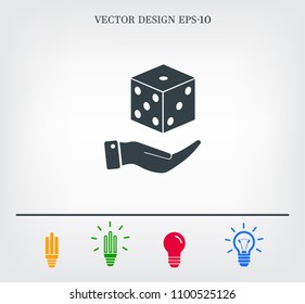 Cubes for the game vector icon.