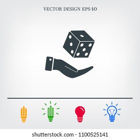 Cubes for the game vector icon.