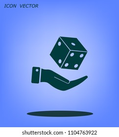 Cubes for the game vector icon.