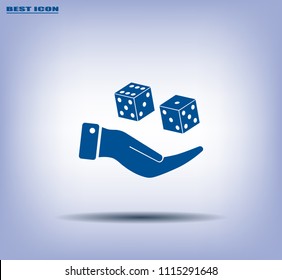 Cubes for the game vector icon.