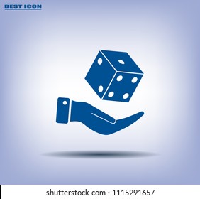 Cubes for the game vector icon.