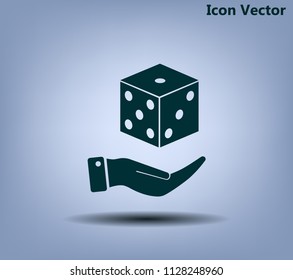 Cubes for the game vector icon.