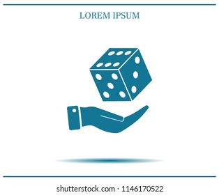 Cubes for the game vector icon.