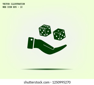 Cubes for the game vector icon.