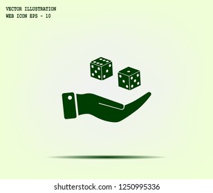 Cubes for the game vector icon.