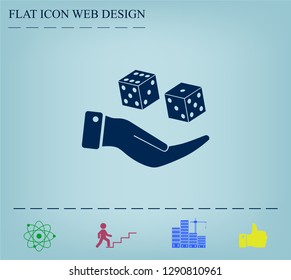 Cubes for the game vector icon.
