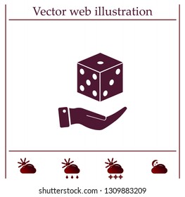 Cubes for the game vector icon.