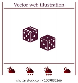 Cubes for the game vector icon.