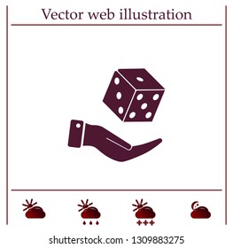 Cubes for the game vector icon.