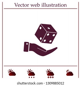 Cubes for the game vector icon.