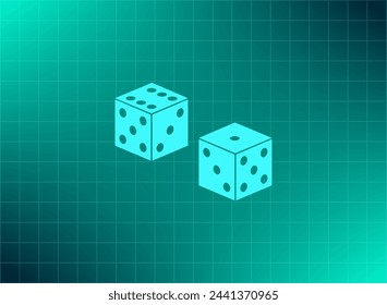 Cubes for the game vector icon.