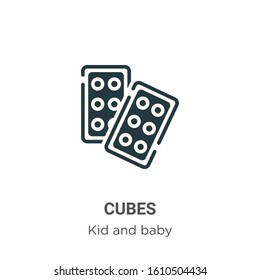 Cubes glyph icon vector on white background. Flat vector cubes icon symbol sign from modern kid and baby collection for mobile concept and web apps design.