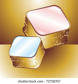 Cubes gold abstract.