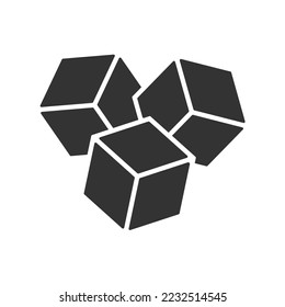 Cubes graphic icon. Three cubes sign isolated on white background. Vector illustration