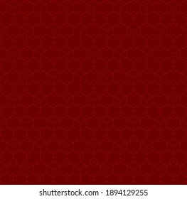 cubes and hexagons. grid structure. vector seamless pattern. red repetitive background. fabric swatch. wrapping paper. continuous print. design element for decor, apparel, phone case, textile