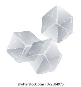 Cubes of ice on a white background. Vector Illustration