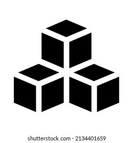 icono de cubos con color negro