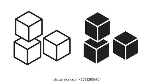 Cubes icon clipart and lineart vector symbols