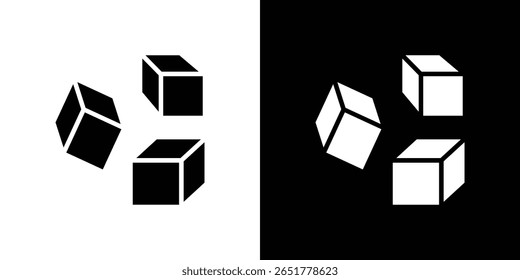 Cubes icon of a flat style vector