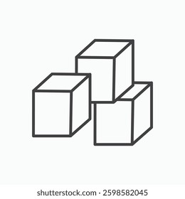Cubes icon isolated on white background
