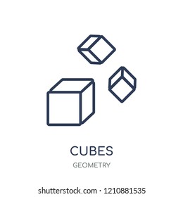 Cubes icon. Cubes linear symbol design from Geometry collection. Simple outline element vector illustration on white background.