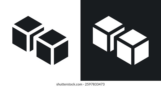 Cubes icon symbol collection on white background.