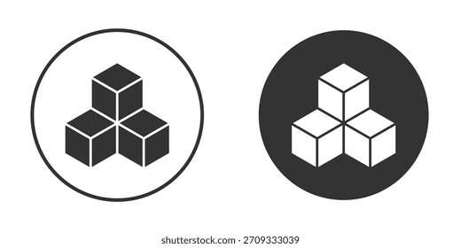 Estilo sólido del Iniciar sesión del símbolo del icono de los cubos.