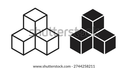 Cubes icon symbol vector illustration on white background. Flat design.